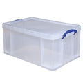 Heavy-Duty Clear Plastic Storage Tote with Locking Lid & Handles, 27.5" x 17" x 12.5" (STG-TOTE275-CL)