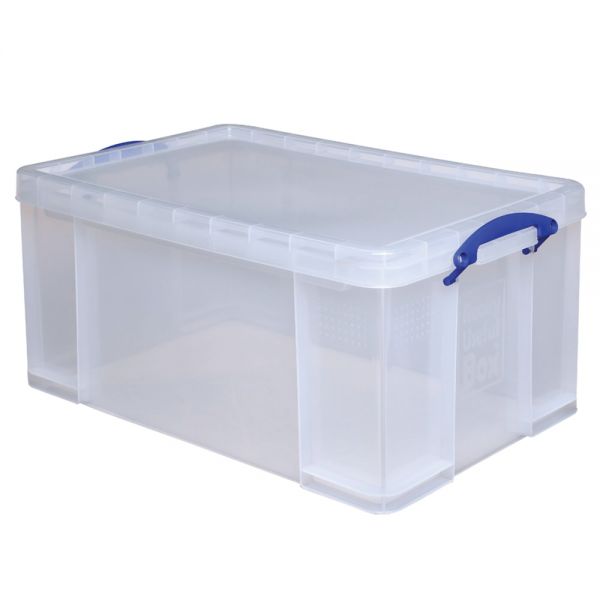 Heavy-Duty Clear Plastic Storage Tote with Locking Lid & Handles, 27.5" x 17" x 12.5" (STG-TOTE275-CL)