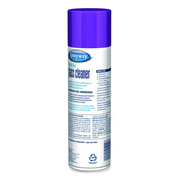 Professional Streak-Free Glass & Surface Cleaner, 18.5 oz Aerosol, 6/Case (CLN-GLS185-6CS)