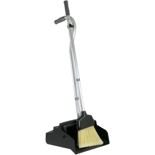 Telescoping Upright Dust Pan & Broom Set, 12" x 44", Gray/Silver (FAC-DPB44-GS)