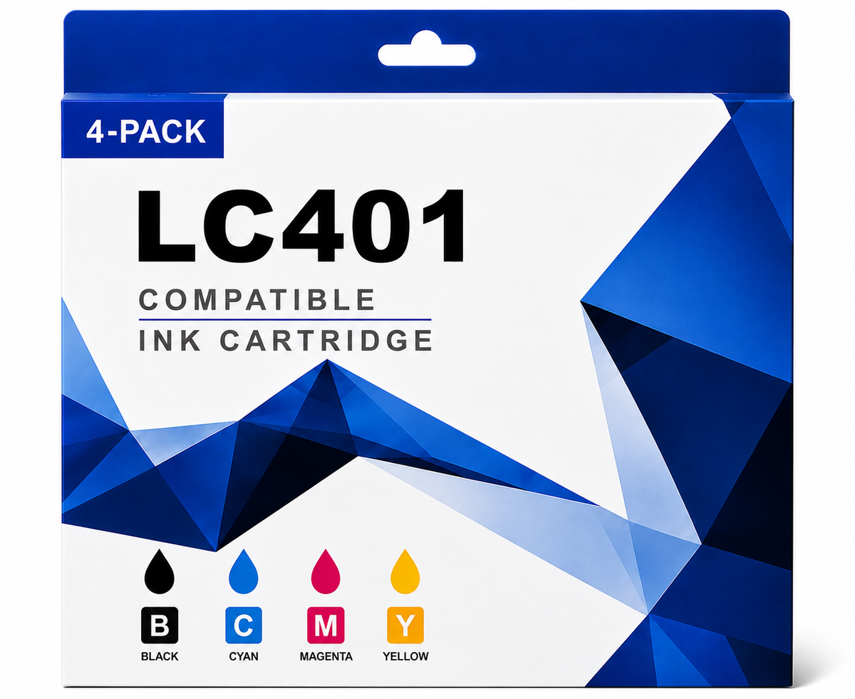 Brother LC401 Compatible Ink Cartridge Box, Black/Magenta/Cyan/Yellow, 4-Pack (TK2923048)