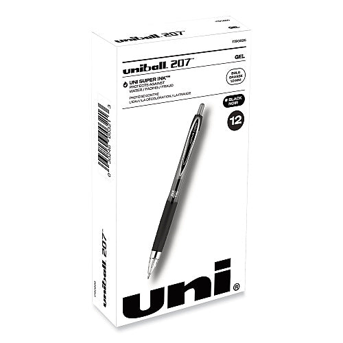 Retractable Gel Ink Pens, Bold 1.0 mm Tip, Black Ink, Smoke/Black Barrel, 12/Pack (OFF-GP10-BK12)